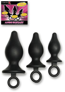 Anos Ecstasy Plugs - 3er Set black