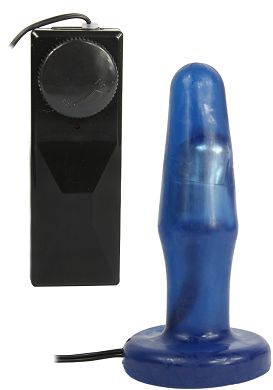 11 x 3 cm Queeny Love Blue Plug mit Vibration