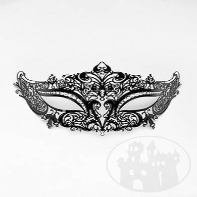 Venezianische Maske aus Metall mit Kristallsteinen