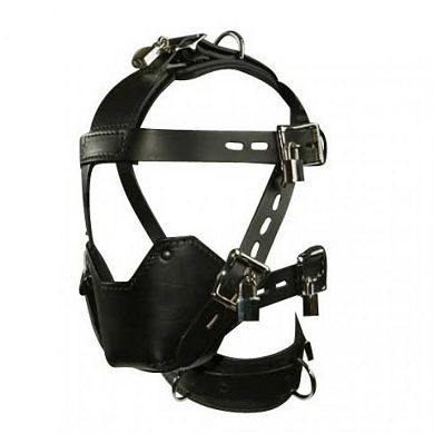 Knebelgeschirr/ Maulkorb mit Halsband