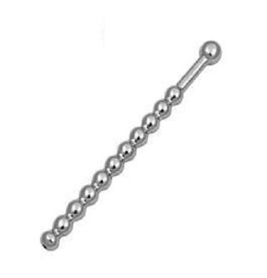 Penisplug Edelstahl Gesamtlänge 14cm mit 11 aneinander gereihten Kugeln