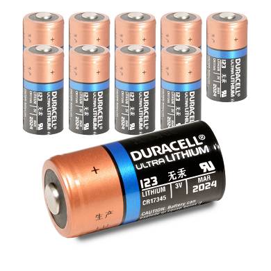 10 x Duracell DL123A Batterie 3V CR123A Lithium Foto Batterie Ultra Baby