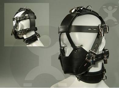 Leder Kopfharness mit Maulkorb