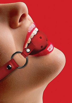 Mundknebel - Ball Gag - mit Atemlchern red