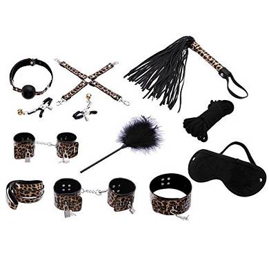 Hrph Hot Bondage Set Kit Seil Kugel Handschellen Peitsche Kragen Blindfold erwachsene reiz