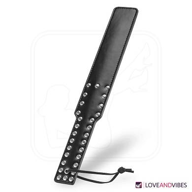 Schwarzes Leder-Paddle mit Nieten, 38 cm