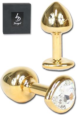 9 x 3,5 cm Plug Alu-light gold SWAROVSKI Crystal Heart