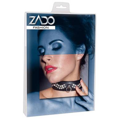 Leder-Halsfessel mit Strass
