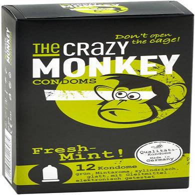 Crazy Monkey Condoms Fresh Mint (12er Packung)