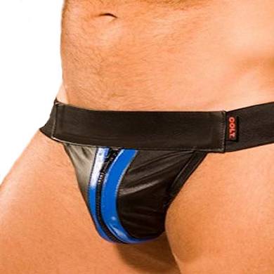 Colt Leather Zip Jock - Blue