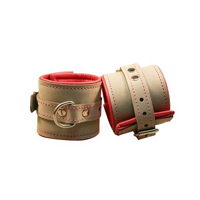 Fufessel Velourleder grau/pink