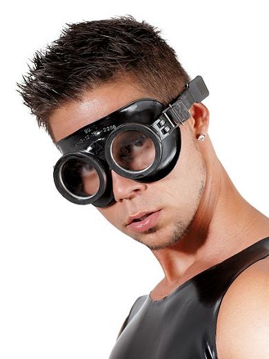 Latex-Schutzbrille, schwarz