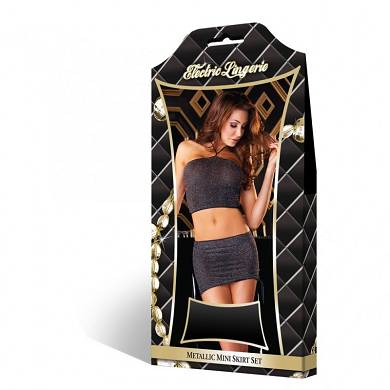E.L. Metallic Mini Skirt Set black/silver