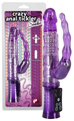 Lilafarbener Perlenvibrator mit Analfinger