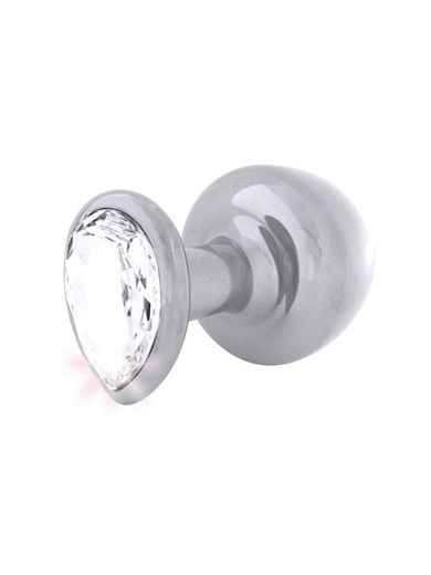 Diogol Buttplug Teardrop: Aluminium mit Kristall, silber
