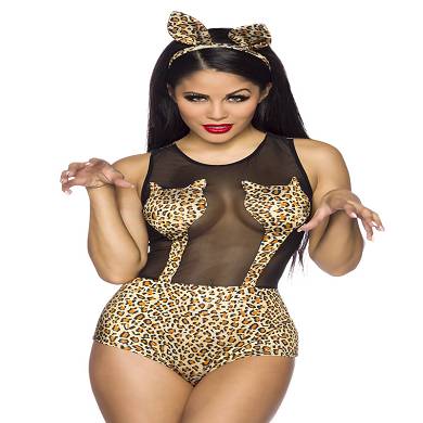 Leopardenkostm mit Body