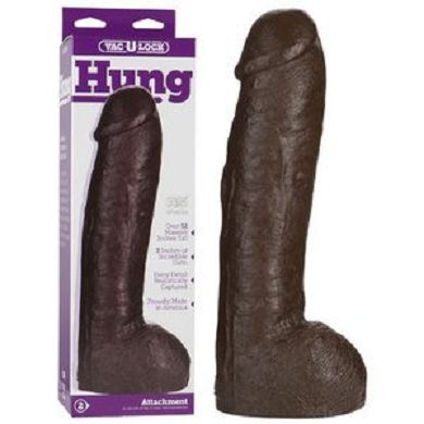 Doc Johnson Vac U Lock Hung Dildo. realistisch. 32 cm. Schwarz