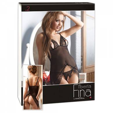 Abierta Fina - Kleid und String (Ouvert) - in Schwarz