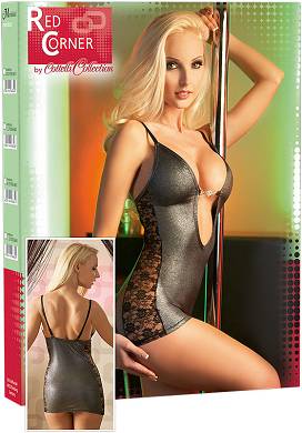 Minikleid Silber/Schwarz