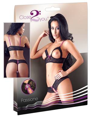 BH & String Passione aus schwarzer Spitze