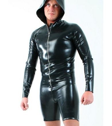Latex Herren T-Shirt Hood (langarm)