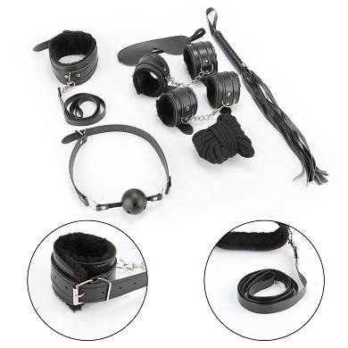 7tlg Erotik teilig Peitschen Fesseln Fetisch Hand Fuß Maske Erotikshop Kit Set