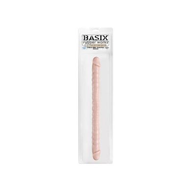 Basix Rubber Works 18 inch Ribbed Double Dong - Flesh