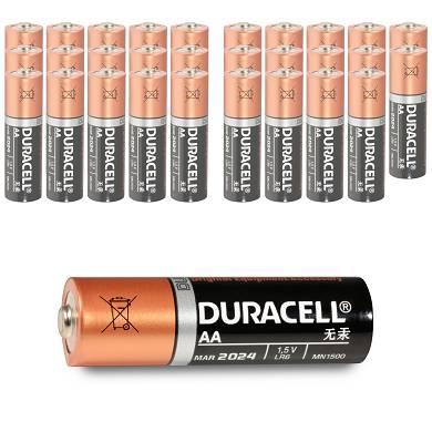 30x Duracell AA Alkaline Mignon Batterie LR6 MN1500 UM3 - 2850mAh 1,5V - 30 Stk