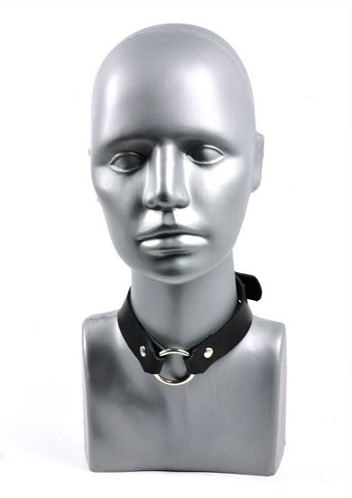 Leder Ring-Halsband SCHWARZ