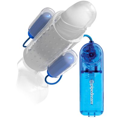 Pipedream Classix Dual Vibrating Penis Sleeve blue