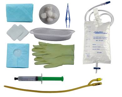 Katheter - Urinbeutel - Set mit Latex - Ballonkatheter