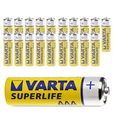 20x Varta AAA SuperLife Micro LR03 Batterie - 1200mAh 1,5V Super Life - 20 Stück
