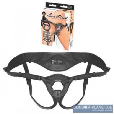 LUX FETISH Patent Leather Strap-on Harness black