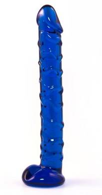 Sexy-Elements se0455 blauer geriffelter Glas-Dildo- Länge 19 cm