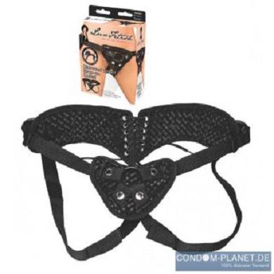 LUX FETISH Diamond Velvet black Strap-On Corset
