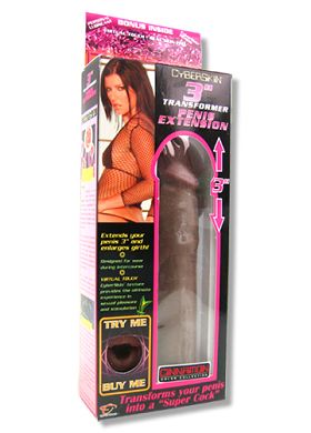 Cyberskin Penis Extension 3 Inch black