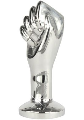 8,7 x 3,3 cm Fist of Steel S Plug silber