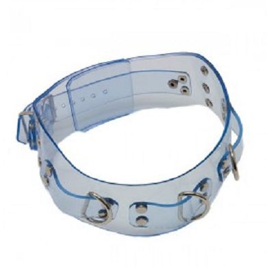 PVC Fetisch Halsfessel mit Zeirnieten und D-Ringen