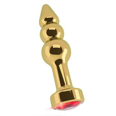 10 x 2,9 cm Rich Buttplug gold - red sapphire