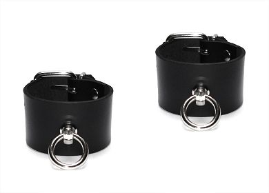 Leder Handfessel mit Ring der O - SIMPLE - breit