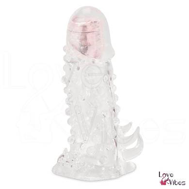 Genopptes Sleeve mit vibrierender Eichel