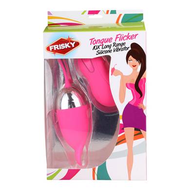 Bullet aus Silikon mit Zunge und Fernbedienung in Pink