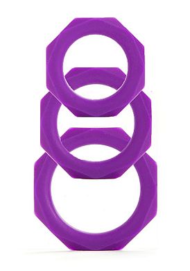 Shots Toys Octagon Rings 3er Penisring-Set purple