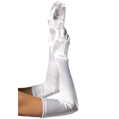 Leg Avenue Satin-Handschuhe lang weiss Gr.S-L