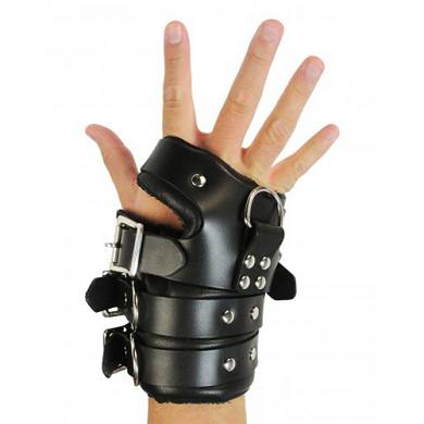 Handfesseln aus Leder mit 4 Schlieen