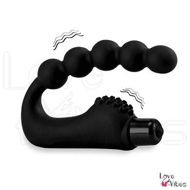 Prostata-Vibrator mit Analkette & Noppen