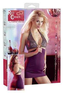 Sexy Minikleid mit violettfarbenem Rockteil
