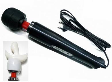 Wangols 10 Stufen Magic Wand Massagestab Massagegerät vibrator + 1 Aufsatz