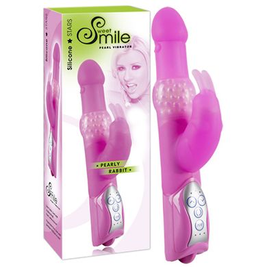 26 x 3,1-4,4 cm Smile Pearl Rabbit Perlenvibrator in pink