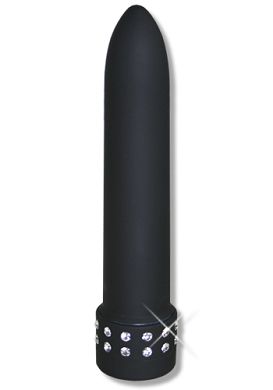 13,5 x 2,5 cm Mini-Vibrator Diamond Silk schwarz